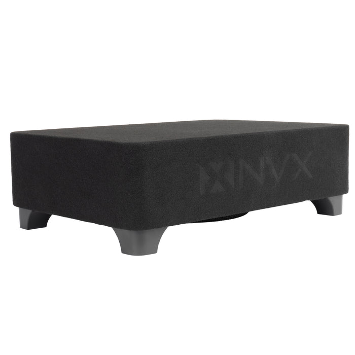 BXSQ110 1200W Peak (600W RMS) Sealed 2-Ohm Loaded Enclosure with Single 10" SQ-Series Shallow-Mount Subwoofer