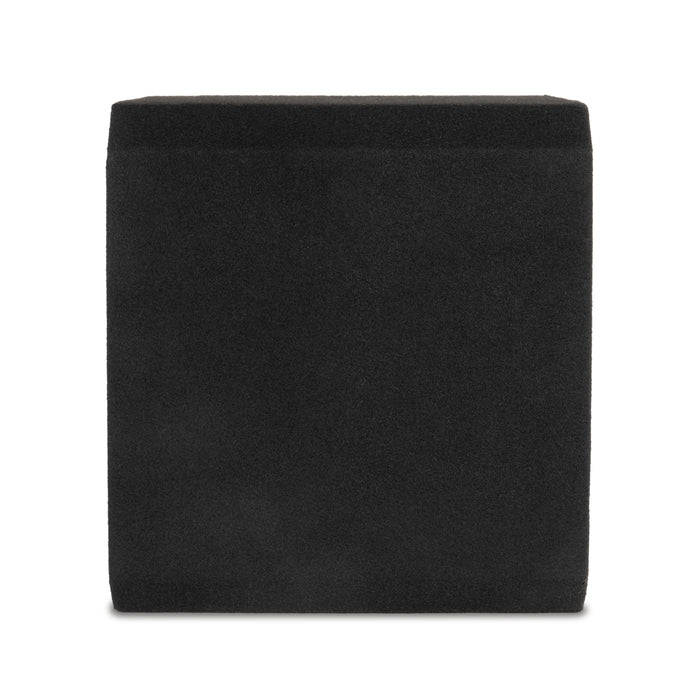 NE101S Single 10" Sealed 3/4" MDF Black Carpeted Subwoofer Enclosure – 0.65 Cu. Ft. with Polyfil and NVX Logo