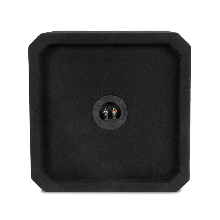 NE101S Single 10" Sealed 3/4" MDF Black Carpeted Subwoofer Enclosure – 0.65 Cu. Ft. with Polyfil and NVX Logo