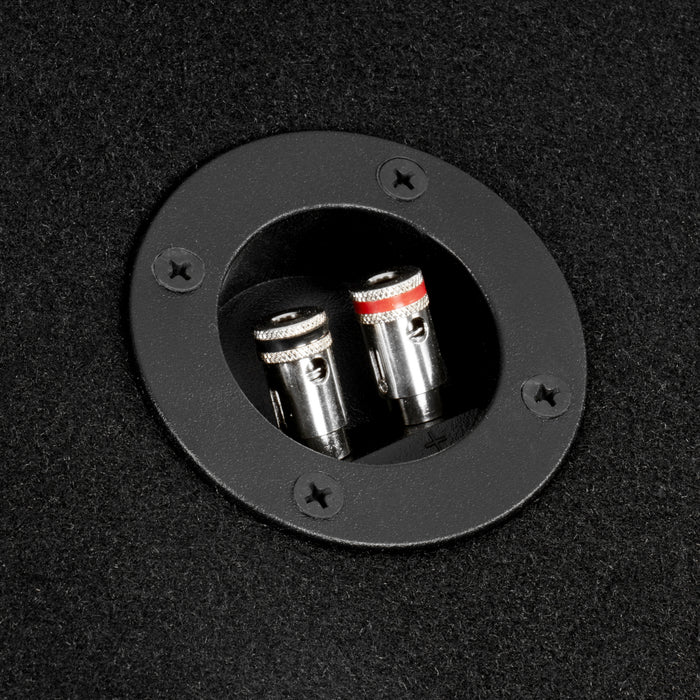 NE122P Dual 12" Slot Ported 3/4" MDF Black Carpeted Subwoofer Enclosure – 3.25 Cu. Ft. with Polyfil and NVX Logo