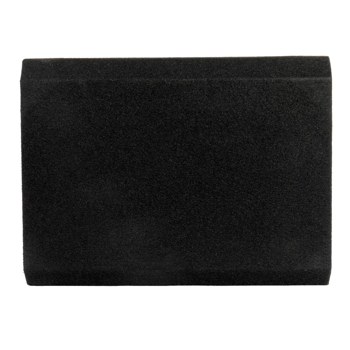 NE82P Dual 8" Slot Ported 3/4" MDF Black Carpeted Subwoofer Enclosure – 1.5 Cu. Ft. with Polyfil and NVX Logo