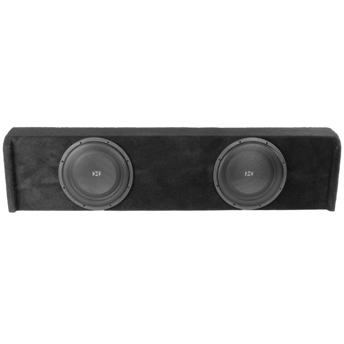 LVE-FRD-150CCG12-D12S Custom Fit 800W RMS Dual 12" Sealed Loaded Down Firing Subwoofer Enclosure for 2009-2018 Ford F-150 Super Crew Cab Trucks