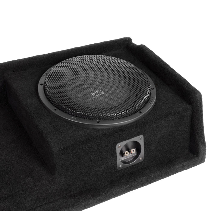 LVE-GM-SLVECG1-D10S Custom Fit 700W RMS Dual 10" Sealed Loaded Down Firing Subwoofer Enclosure for 1999-2006 Chevrolet Silverado and GMC Sierra Extended Cab Trucks