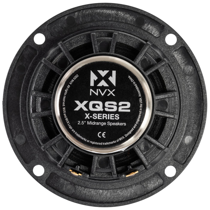 XQS2 200W Peak (100W RMS) 2.5" X-Series NEO Midrange Speakers with adapters for select GM, Mopar, Toyota, Subaru and Mercedes vehicles