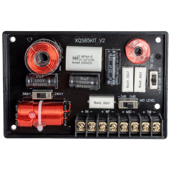 XQS65KITv2 600W Peak (300W RMS) 6.5" X-Series 2-Way Component Speaker System with Carbon Fiber Cones and 30mm Silk Dome Tweeters