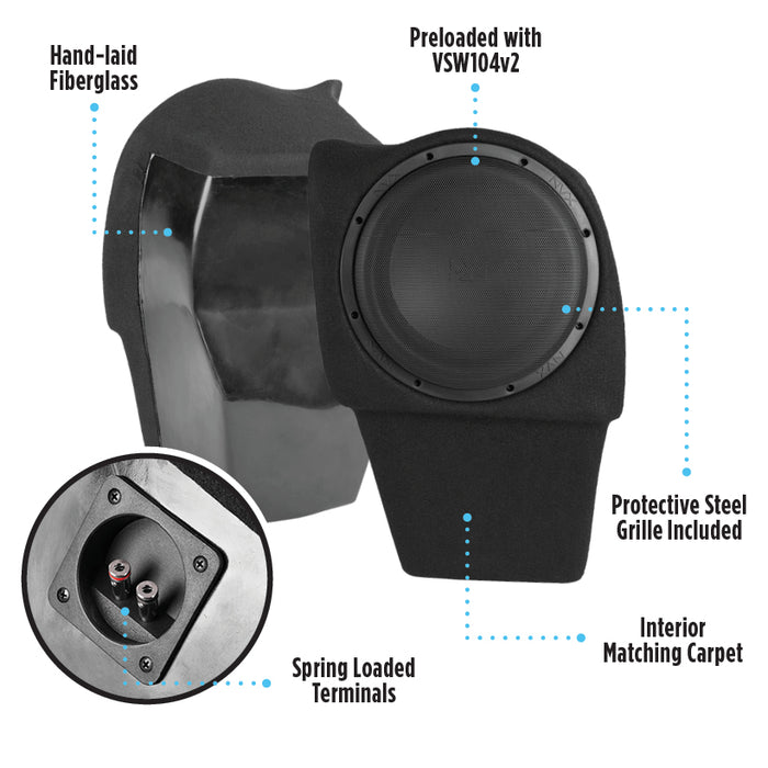 2020-2023 Tesla Model Y - Custom 500W RMS 10" Loaded Subwoofer Enclosure | NVX BE-TSLAY-G1P (Passenger Side)